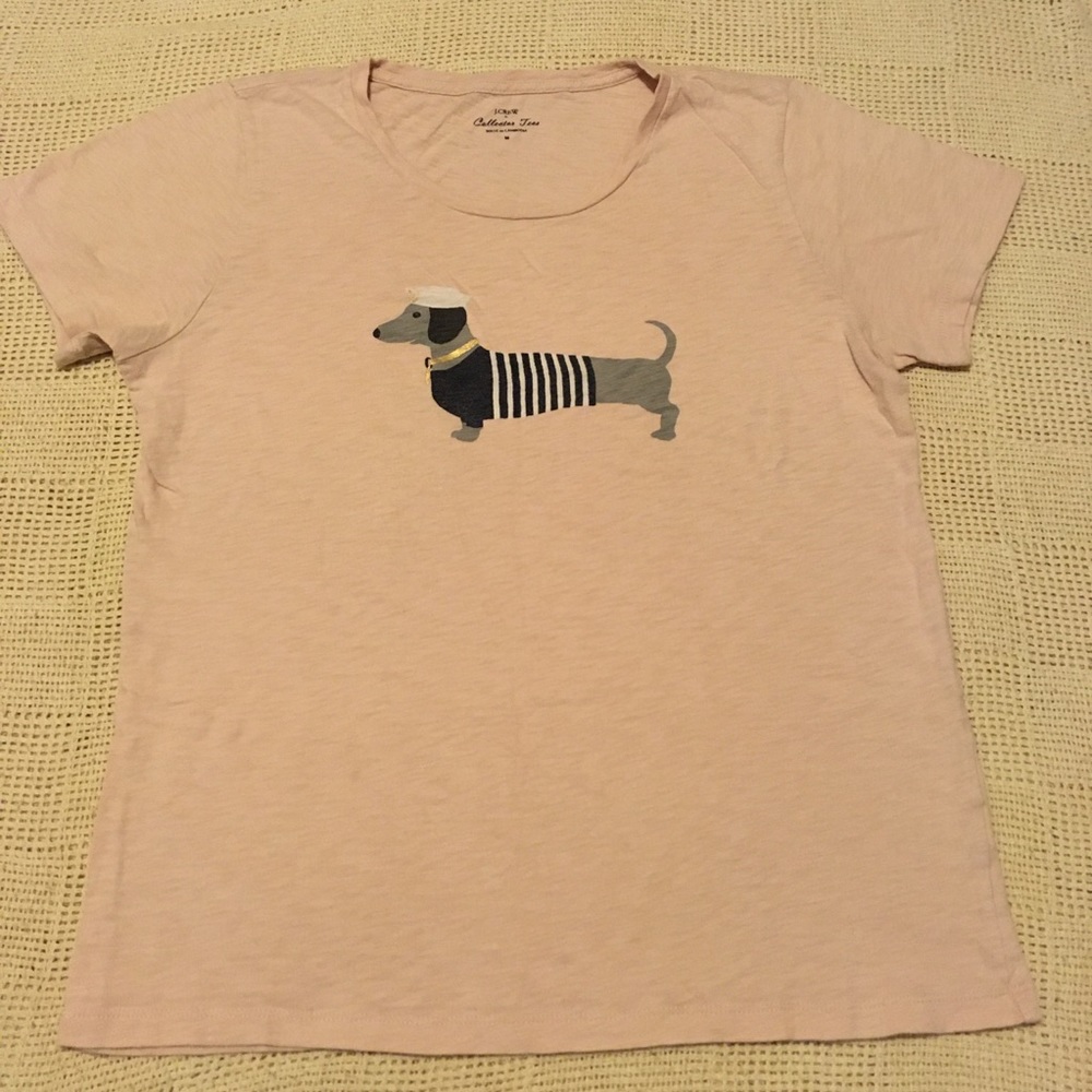 Blush pink sailor dachshund collector tee